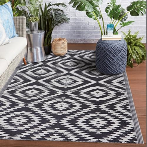 Bestlivings Alfombra de exterior, resistente a la intemperie y a los rayos UV (90 x 150 cm/cuadros), alfombra de plástico para jardín, balcón, terraza - alfombra para exteriores