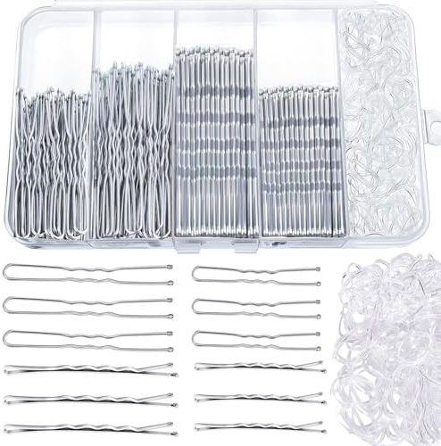 300 Stück Haarnadeln Bobby Pins Set, Metal Haarklammern Damen Hair Accessories, French U-Haarklammern 2inch 2.36inch, Hair Pins für 2inch 2.75inch, Haargummis in Aufbewahrungsbox (Silber)