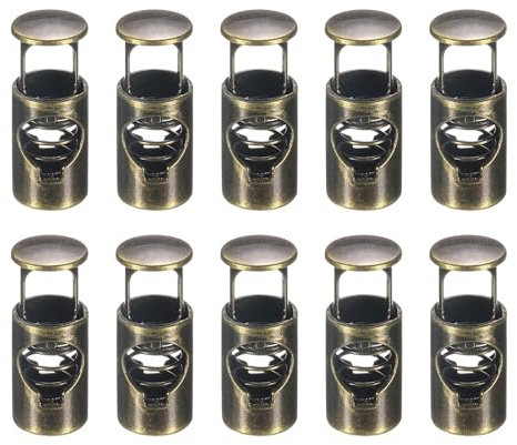 sourcing map Single Hole Cord Locks, Metal Spring Toggle Stopper Clip for Shoelaces Drawstrings Paracord
