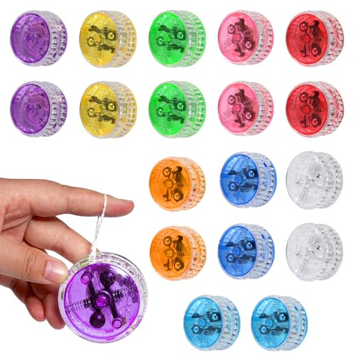 XPJBKC LED Licht YoYo, 18 Stück LED Licht Jo-Jo, Kunststoff Responsive Yoyo, Reaktives JoJo Kinder, JoJo mit Leerlauf und Kugellager für Anfänger Geburtstagsgeschenke, Partys, Feiern