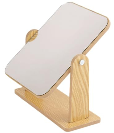 WUSJCOF Specchio da toeletta in legno indipendente per tavolo da toeletta, scrivania, camera da letto e bagno, rimovibile, semplice