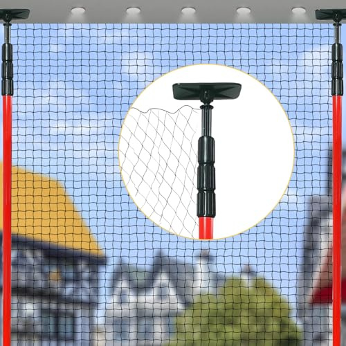 Teleskopstange katzennetz 160-300cm, katzennetz mit stangen für Balkon, teleskopstange katzennetz Balkon, teleskopstange für katzennetz, katzennetz für Balkon ohne Bohren Eisen Lackieren (Rot9)