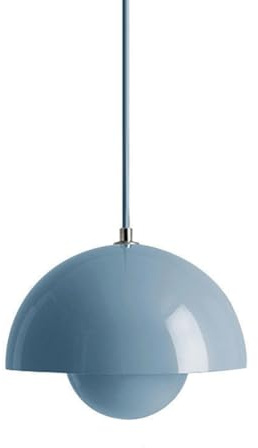 NHPJFDC Large Blue Dome Pendant Light Mid-Century Modern Hanging Light Fixture Nordic Macaron 1 Light Flower-Pot Pendant Lamp with 15.7 Hemispherical Shade