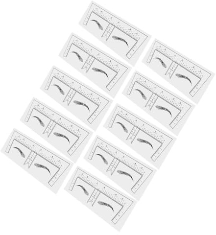Veemoon 10 Piezas Plantillas de Cejas Desechables de Regla para Diseño de Cejas Guía de Maquillaje Práctica para Principiantes