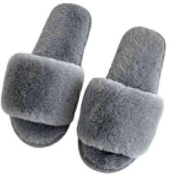 Womens Slippers Fluffy Slippers Memory Foam Band Furry Open Toe Ladies Sliders Cozy Plush Home Shoes Indoor Outdoor Anti-Slide Shoes