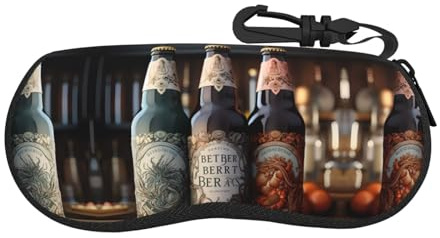 JaoXer Étui à lunettes imprimé cockpit d'avion – Pochette de protection à fermeture éclair, sac portable pour lunettes de soleil, 3 bouteilles de bière, taille unique