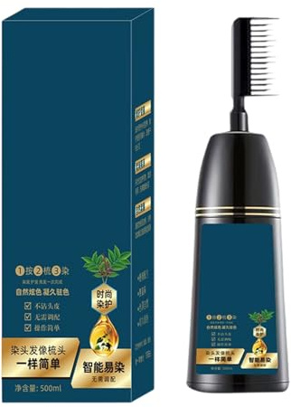 Tinte Para El Cabello | 2 En 1 Color Nutritivo Con Peine Incluido Para Cubrir Canas | Aplicación Fácil Para Hombre Mujer Joven Con Cabello Canoso
