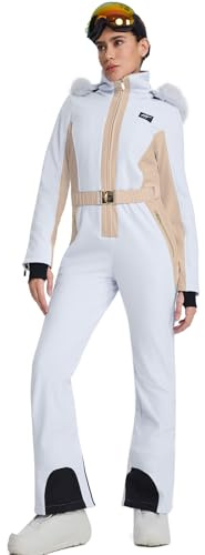 ALSOGO Damen Ski Anzug Ein Stück Snowsuit Schlank isolierte Jumpsuits wasserdicht Winddicht Winter Schnee Snowboard für Outdoor-Sportarten