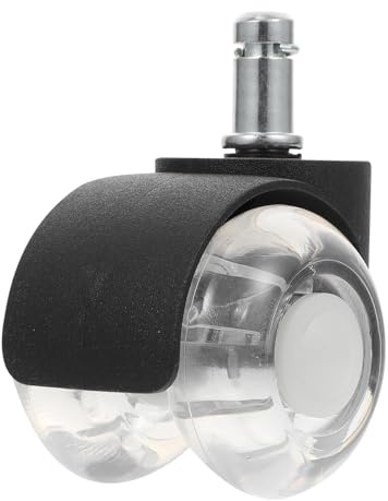 CIYODO Ruote per Sedia da Ufficio in PU Trasparente Doppia Rotella per Mobili e Scrivania Silenziose e Resistenti per Pavimenti in Parquet e Uso Domestico