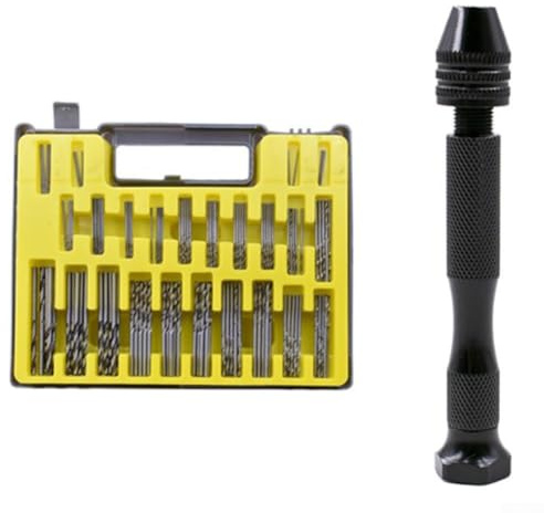Juego de mini brocas manuales de 0,4 a 3,2 mm para brocas de precisión HSS para madera, plástico, PCB, manualidades de joyería - Kit de 150 piezas