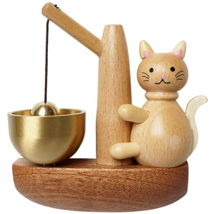 siduytin Katzen Türglocke, verspieltes Angel Windspiel, Katzenliebhaber, Holz Türglocke, hängende Dekoration für drinnen und draußen, Veranden, Höfe