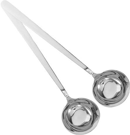 BESPORTBLE Lot de 2 Louches à Soupe en Acier Inoxydable 316 Grandes Cuillères Rondes à Fond Incliné Manche Long Argentées Cuisine Domestique et Professionnelle Service de Soupes et