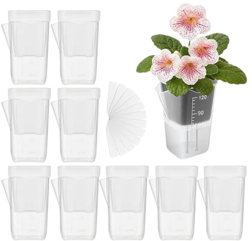 Transparente Selbstbewässerungstöpfe | 10-teiliges Mini-Pflanzset mit Wasserreservoir - Bodenbewässerungstöpfe Für Zimmerpflanzen,für Stecklinge Jungpflanzen Usambaraveilchen sowie für drinnen und