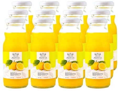 Consorzio Motta - Succo di Bergamotto Italiano 100% Naturale Senza Conservanti, Ricco di Vitamina C, Pack 12 x 200 ml, Origine Reggio Calabria
