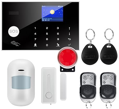 Sistema di Allarme, Allarme Intelligente Sicurezza Domestica Wireless Cablata Tuya GSM Di Citofono Controllo Remoto Kit Sensore Sirena Con Composizione Automatica(W7B14)