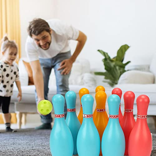 CHICIRIS Bowlingspel Barn Bowlingleksaksset Plast Inomhus Utomhuslekset för Barn Pojkar Flickor Bygger Motoriska Färdigheter Hand Ögonkoordination och Gruppinteraktion