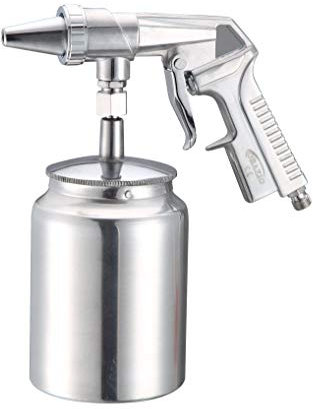 Druckluft-Sandstrahlpistole ORAZIO, 1000 ml 2,0 mm Düse Sandstrahler Spritzpistole Körnung Kugelstrahlen Auto LKW Lack Rostentferner 222250