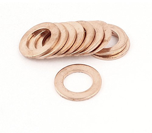 sourcingmap 10pcs Joint Cuivre 12mmx20mmx1.5mm Rondelle cuivre plat joint attaches
