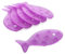 TATAY Lot de 6 Autocollant pour Bagnoire Antiderapant de PVC avec Ventouses, Résistantes aux Moisissures et aux microbes, Antibactériennes, Motif Poisson, Aubergine. Dimensions : 7,5 x 14 cm