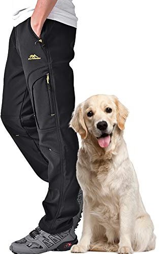 Toomett Men's snow Pants Skiing Winter Insulated Soft Shell Outdoor fleece lined Hiking Pants with zipper pockets,MH4409,Black,30