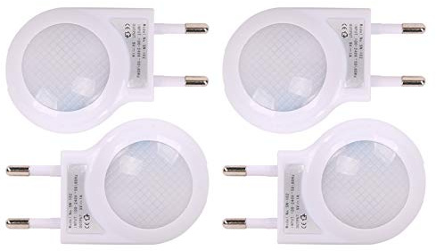 Omeet 4Pack EU 2-pin Plug Travel Portable LED Night Light with Light Sensor