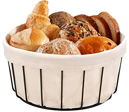bremermann Brotkorb und Obstkorb schwarz, Abnehmbarer Bezug waschbar beige