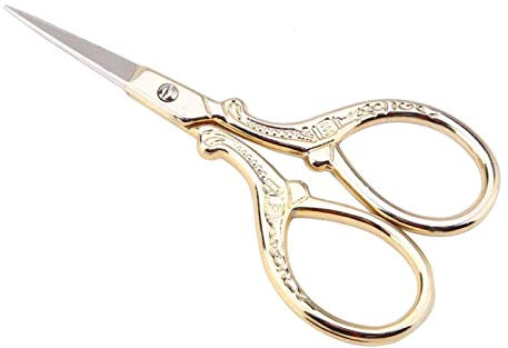 Stickschere, Vintage kleine Schere, Bastelschere Spitze Nähen für Stickerei, DIY, Basteln, Kunstwerk(GOLD)