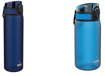 ion8 Trinkflasche, 500 ml, Auslaufsicher, Einhandöffnung, Sichere Verriegelung & Kinder Trinkflasche, 350ml, Auslaufsicher, Einhandöffnung