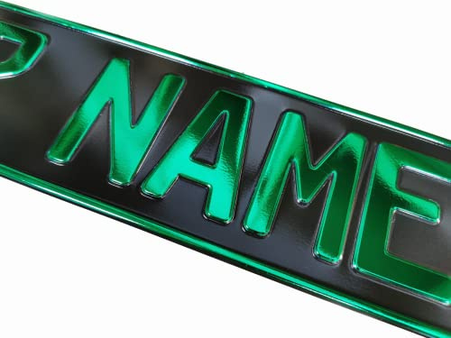 Melsaro Schild Namenschild LKW Fahrer Autofahrer Anthrazit/Schwarz Farbe vom Text ist in Grün Metallic Folie farbig Truck Funschild