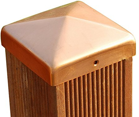 Pfostenkappe Kupfer Pyramide für Holzpfosten Pfosten inkl. Kupfer-Nägel Zaunkappe Zierkappe (für Pfosten 12x12 cm (Innenmaß ca. 121x121 mm)) ->SCHNELLER VERSAND AUS DEUTSCHLAND <-