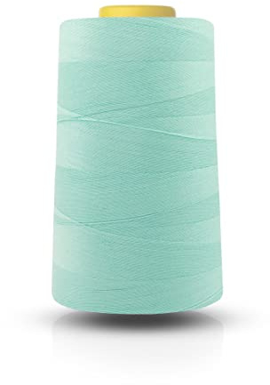 Enkel överlåsande symaskin polyestertråd 5 000 meter koner vit svart naturlig marinblå röd (aqua), för stickning