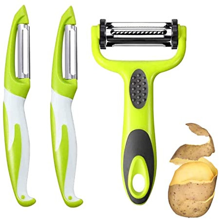 3 En 1 Multifunción Y Pelador, 3 Piezas Pelador De Patatas, Pelador De Vegetales Frutas, Pelador Profesional, Peladora De Patata Y Verdura De Fruta, Pelador De Patatas Y Verduras, Pelador Patata