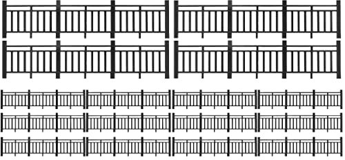 LOGOFUN 20 recinzioni in miniatura per casa delle bambole, recinzioni da giardino, paesaggi, mini accessori per la casa, colore nero