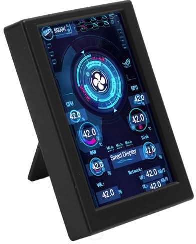3,5-Zoll-Computer-Temperaturmonitor, pc-Temperaturanzeige, pc-Sensorpanel für Computergehäuse, IPS-Typ-C-Sekundärbildschirm, CPU-RAM-HDD-Datenmonitor (Schwarz)