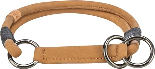 TRIXIE Zug-Stopp Hundehalsband BE NORDIC aus Leder XL braun – bequemes Hundehalsband für sehr große Hunde mit Zugbegrenzung - robust & elegant – 17161