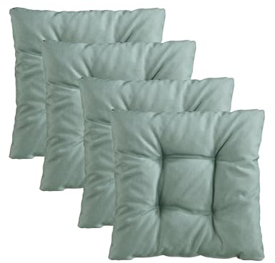 Traumnacht Cozy Stuhlkissen 4er Set 38 x 38 x 6 cm, Sitzkissen für Gartenstuhl, Küche & Esszimmer, Indoor & Outdoor Stuhlpolster, türkis
