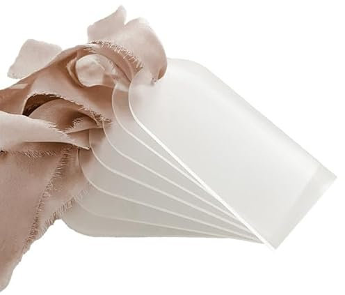 50PCS Frosted Acrylic Wedding Blank Place Card Clear Arch Gift Tag Name Plate Seating Chart DIY Mark Place, Name Place Cards Seat Tag for Party