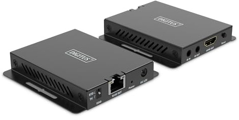 DIGITUS DS-55342 Prolongateur HDMI - UHD 4K 120 Hz - 30 m via câble LAN - Ensemble : émetteur et récepteur - IR infrarouge - HDMI 2.1 et HDCP 2.3