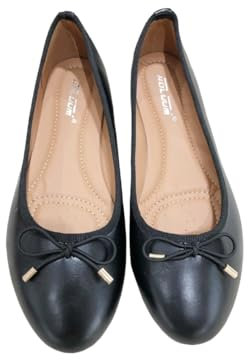 Ladies Flat Ballet Ballerina Pumps Plain Womans Work School Dolly Shoes SZ 3-8 (Black, UK Footwear Size System, Adult, Women, Numeric, Medium, 7)