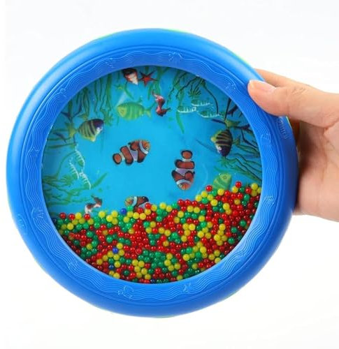 Baby-Tamburin, Kinder-Trommel, Musikinstrument für Vorschule - Ozean-Tamburin, Lernen mit Spielzeug