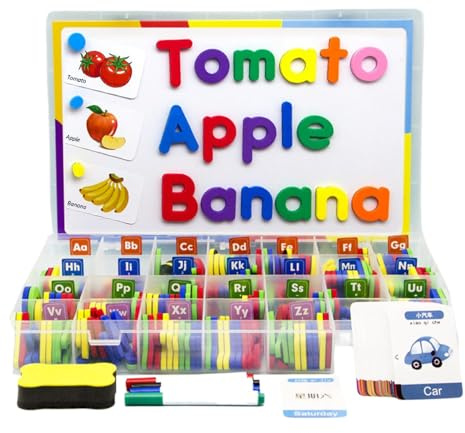 Letras Y Números Magnéticos, Letras Magnéticas para Niños | Kit Pegatinas con Letras Y Números Coloridos | Juegos Educativos De Alfabeto con Pizarra Magnética para El Aprendizaje En Edad