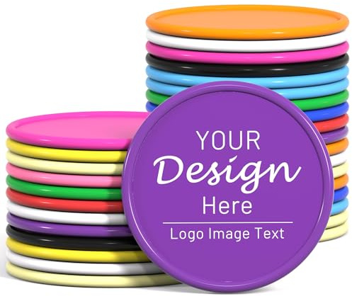Shueewago 200 individuelle Poker-Chips für 12 Farben, bedrucken Sie Ihr eigenes persönliches Logo, Text und Bild, gut für Getränke, Bar-Spielsteine, Partys, Golf und Hochzeitsgeschenke
