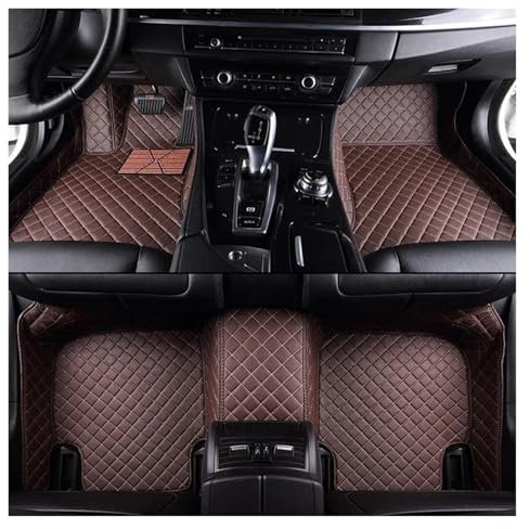 DZSYANJIASM Auto Fußmatten Auto-Luxus-Leder-Auto-Bodenmatte für Z4 E85 2009 2010 2011 2012 2013 Auto-Matte Full Set Wasserdichtes Zubehör Allwetterfußmatten(Kaffee)