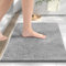 HITSLAM Alfombra de Baño Antideslizante de Chenilla Suave | Alfombrilla Súper Absorbente y de Secado Rápido, Lavable a Máquina | para Ducha, Bañera, WC o Baño | 40x60 cm - Gris