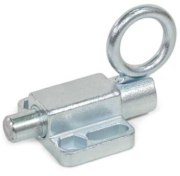 Ganter Normelemente | Rastbolzen mit Zugring | zum Anschrauben | mit Rastsperre | GN 722.6-12-20-C-ZB | verzinkt | Bolzen ⌀12mm