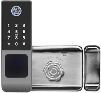 VEKELETE Cerradura de Puerta con Huella Dactilar Tuya WiFi Cerradura Inteligente Impermeable for Exteriores con código de Tarjeta de Control Remoto Cerradura Digital electrónica(Tuya (Remote))