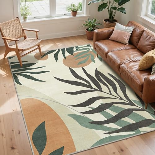 GENIMO Alfombra Entrada Exterior, Alfombra Exterior Lavable Impermeable, Alfombra Antideslizante para Salón, Baño, Jardín, Terraza, Dormitorio, Barbacoa, Beige, 180x275 cm