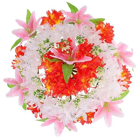 Holibanna Kunstblumen Kranz Fürs Grab Aus Hochwertigem Material Trauerkranz Für Friedhof Mit Filigranem Design Blumenkranz Für Beerdigungen Dauerhafter Blumenkranz Als Blumengirlande