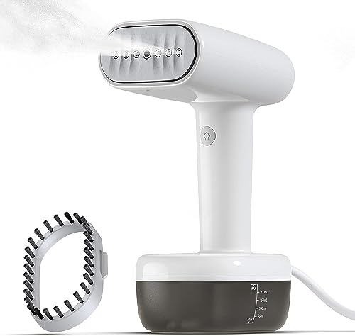 Défroisseur Vapeur 2000 W, Chauffe Rapide, Anti-Fuite, pour Vêtements, avec Débit de Vapeur de 30 G/Min, Réservoir d'eau de 260 ML et Brosse Anti-Peluches, Horizontal et Vertical (EU)