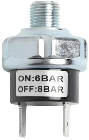 LKRXW Interruttore di Controllo Pressione Pompa Aria 6-8 Bar Pressostato | Valvola di Controllo Compressore d'aria 1/8-28 BSPT Pressostati Compressori Dell'interruttore Automatico